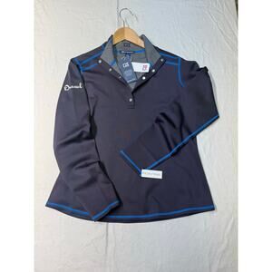 Cutter & Buck CB DryTec 50UPF Women’s size L 1/4 snap button sweatshirt navy NWT